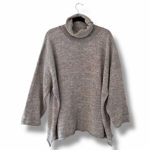 Eskandar Melange Cotton Cowl Neck Knit Sweater Scotland Quiet Luxury Coastal OS